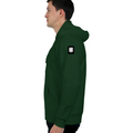 Oversized Hoodie | Unisex Relaxed Fit | 400 GSM Cotton Blend | DTG Printed | Drop Shoulder, Pre-Shrunk | Adults | Personalized | DTG | Modern | Coolness | Everyday | Relaxed | Effortless Energy - left sleeve - Bottle Green - mockup 5