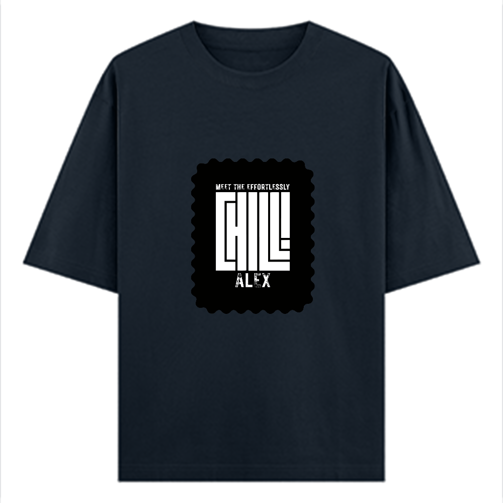 Oversized Classic T-Shirt | Unisex Fit | 100% Super-Combed Cotton | Pre-Shrunk, Double-Stitched | Adults | Personalized | DTF | Modern | Coolness | Everyday | Relaxed | Effortless Energy - front - Navy Blue - mockup 1
