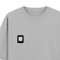 Oversized Classic T-Shirt | Unisex Fit | 100% Super-Combed Cotton | Pre-Shrunk, Double-Stitched | Adults | Personalized | DTF | Modern | Coolness | Everyday | Relaxed | Effortless Energy - left pocket - Grey Melange - mockup 3