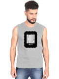 Men's Sleeveless T-Shirt | Regular Fit | 180 GSM Bio-Washed Cotton DTG | Pre-Shrunk, Double Stitched | For Gym & Casual Wear | Personalized | DTG | Modern | Coolness | Everyday | Relaxed | Effortless Energy - front - Grey Melange - mockup 1