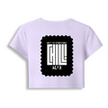 Female Baby Tee | Cropped Fit, Gen Z | 95% Cotton 5% Spandex, DTG | Stretchable, Breathable, Pre-Shrunk | Women | Personalized | DTG | Modern | Coolness | Everyday | Relaxed | Effortless Energy - back - Lavender - mockup 2