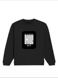 Oversized Sweatshirt | Roomy Relaxed Fit | 400 GSM Cotton Blend | Pre-Shrunk Drop Shoulder | Unisex Adult | Personalized | DTF | Modern | Coolness | Everyday | Relaxed | Effortless Energy - front - Black - mockup 1