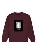 Oversized Sweatshirt | Roomy Relaxed Fit | 400 GSM Cotton Blend | Pre-Shrunk Drop Shoulder | Unisex Adult | Personalized | DTF | Modern | Coolness | Everyday | Relaxed | Effortless Energy - front - Maroon - mockup 1