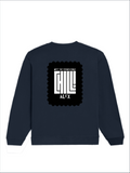 Oversized Sweatshirt | Roomy Relaxed Fit | 400 GSM Cotton Blend | Pre-Shrunk Drop Shoulder | Unisex Adult | Personalized | DTF | Modern | Coolness | Everyday | Relaxed | Effortless Energy - back - Navy Blue - mockup 2