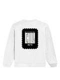 Oversized Sweatshirt | Roomy Relaxed Fit | 400 GSM Cotton Blend | Pre-Shrunk Drop Shoulder | Unisex Adult | Personalized | DTF | Modern | Coolness | Everyday | Relaxed | Effortless Energy - back - White - mockup 2