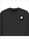 Oversized Sweatshirt | Roomy Relaxed Fit | 400 GSM Cotton Blend | Pre-Shrunk Drop Shoulder | Unisex Adult | Personalized | DTF | Modern | Coolness | Everyday | Relaxed | Effortless Energy - left pocket - Black - mockup 3