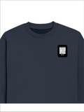 Oversized Sweatshirt | Roomy Relaxed Fit | 400 GSM Cotton Blend | Pre-Shrunk Drop Shoulder | Unisex Adult | Personalized | DTF | Modern | Coolness | Everyday | Relaxed | Effortless Energy - left pocket - Navy Blue - mockup 3