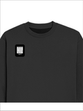 Oversized Sweatshirt | Roomy Relaxed Fit | 400 GSM Cotton Blend | Pre-Shrunk Drop Shoulder | Unisex Adult | Personalized | DTF | Modern | Coolness | Everyday | Relaxed | Effortless Energy - right pocket - Black - mockup 4