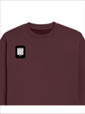 Oversized Sweatshirt | Roomy Relaxed Fit | 400 GSM Cotton Blend | Pre-Shrunk Drop Shoulder | Unisex Adult | Personalized | DTF | Modern | Coolness | Everyday | Relaxed | Effortless Energy - right pocket - Maroon - mockup 4