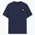 Basic T-Shirt | Unisex Fit, Sizes XS-2XL | 180 GSM Poly-Cotton Blend, DTF Ready | Bio-Wash, Silicon Finish, Durable Stitching | Adults | Personalized | DTF | Modern | Coolness | Everyday | Relaxed | Effortless Energy - left pocket - Navy Blue - mockup 3
