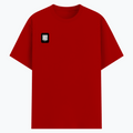 Basic T-Shirt | Unisex Fit, Sizes XS-2XL | 180 GSM Poly-Cotton Blend, DTF Ready | Bio-Wash, Silicon Finish, Durable Stitching | Adults | Personalized | DTF | Modern | Coolness | Everyday | Relaxed | Effortless Energy - right pocket - Red - mockup 4