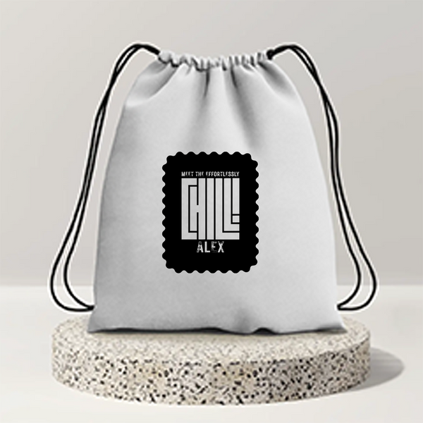 Drawstring Bag | Unisex | 280 GSM Cotton DTF | Durable, Secure Closure, Versatile | Everyday Carry | Personalized | DTF | Modern | Coolness | Everyday | Relaxed | Effortless Energy