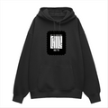 Oversized Hoodie | Relaxed Fit, Drop-Shoulder | 400 GSM Fabric | Warm, Durable | Unisex | Personalized | DTF | Modern | Coolness | Everyday | Relaxed | Effortless Energy - front - Black - mockup 1