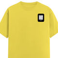Female Classic Crew T-Shirt | Women's Regular Fit | 180 GSM Bio-Washed Cotton | Double Stitched, Pre-Shrunk | Personalized | DTG | Modern | Coolness | Everyday | Relaxed | Effortless Energy - left pocket - New Yellow - mockup 3
