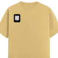 Female Classic Crew T-Shirt | Women's Regular Fit | 180 GSM Bio-Washed Cotton | Double Stitched, Pre-Shrunk | Personalized | DTG | Modern | Coolness | Everyday | Relaxed | Effortless Energy - right pocket - Beige - mockup 4