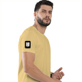 Female Classic Crew T-Shirt | Women's Regular Fit | 180 GSM Bio-Washed Cotton | Double Stitched, Pre-Shrunk | Personalized | DTG | Modern | Coolness | Everyday | Relaxed | Effortless Energy - right sleeve - Beige - mockup 6