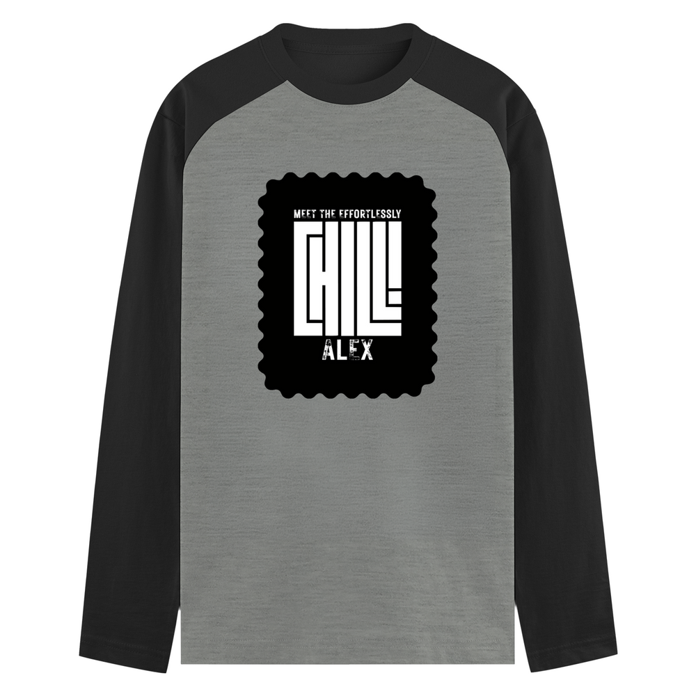 Male Raglan T-Shirt | Men's Regular Fit | 180 GSM Bio-Washed Cotton Blend | DTG Printed | Durable & Pre-Shrunk | Personalized | DTG | Modern | Coolness | Everyday | Relaxed | Effortless Energy - front - mockup 1