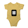 Baby Romper | 0-12 Months Regular Fit | 180 GSM Bio-Washed Cotton Blend | Double Stitched, Pre-Shrunk | Unisex | Personalized | DTF | Modern | Coolness | Everyday | Relaxed | Effortless Energy - front - Yellow - mockup 1