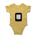 Baby Romper | 0-12 Months Regular Fit | 180 GSM Bio-Washed Cotton Blend | Double Stitched, Pre-Shrunk | Unisex | Personalized | DTF | Modern | Coolness | Everyday | Relaxed | Effortless Energy - back - Yellow - mockup 2