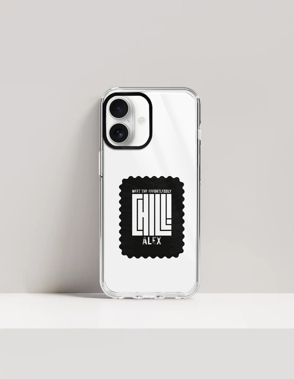 Hard Clear Case | iPhone | TPU Sides & PC Back | Detachable Camera Protector, Scratch-Proof | Unisex | Personalized | Modern | Coolness | Everyday | Relaxed | Effortless Energy - front_17 - 17 - mockup 1