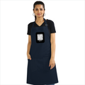 Apron | Onesize Unisex Adult | Cotton DTG Printed | Pockets & Adjustable Straps | Personalized | DTG | Modern | Coolness | Everyday | Relaxed | Effortless Energy - front - Navy Blue - mockup 1