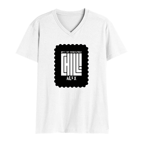 Men's V-Neck T-Shirt | Regular Fit | 180 GSM Bio-Washed Cotton | DTG Print | Durable | Personalized | DTG | Modern | Coolness | Everyday | Relaxed | Effortless Energy - front - White - mockup 1