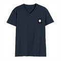 Men's V-Neck T-Shirt | Regular Fit | 180 GSM Bio-Washed Cotton | DTG Print | Durable | Personalized | DTG | Modern | Coolness | Everyday | Relaxed | Effortless Energy - left pocket - Navy Blue - mockup 3