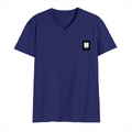 Men's V-Neck T-Shirt | Regular Fit | 180 GSM Bio-Washed Cotton | DTG Print | Durable | Personalized | DTG | Modern | Coolness | Everyday | Relaxed | Effortless Energy - left pocket - Royal Blue - mockup 3