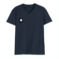 Men's V-Neck T-Shirt | Regular Fit | 180 GSM Bio-Washed Cotton | DTG Print | Durable | Personalized | DTG | Modern | Coolness | Everyday | Relaxed | Effortless Energy - right pocket - Navy Blue - mockup 4