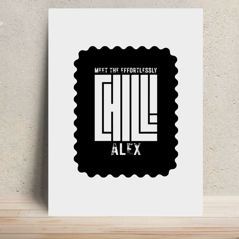 Metal Posters | 8x11.7 & 11.7x15.7 in | 1mm Thick Metal | Magnetic Mount, Waterproof, Glossy Finish | Unisex Home Decor | Personalized | Modern | Coolness | Everyday | Relaxed | Effortless Energy - front - White - mockup 1
