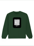 Oversized Sweatshirt | Roomy Relaxed Fit | 400 GSM Cotton Blend | Pre-Shrunk Drop Shoulder | Unisex Adult | Personalized | DTG | Modern | Coolness | Everyday | Relaxed | Effortless Energy - front - Bottle Green - mockup 1