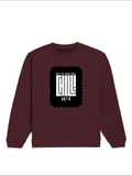 Oversized Sweatshirt | Roomy Relaxed Fit | 400 GSM Cotton Blend | Pre-Shrunk Drop Shoulder | Unisex Adult | Personalized | DTG | Modern | Coolness | Everyday | Relaxed | Effortless Energy - front - Maroon - mockup 1