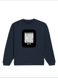 Oversized Sweatshirt | Roomy Relaxed Fit | 400 GSM Cotton Blend | Pre-Shrunk Drop Shoulder | Unisex Adult | Personalized | DTG | Modern | Coolness | Everyday | Relaxed | Effortless Energy - front - Navy Blue - mockup 1