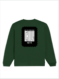 Oversized Sweatshirt | Roomy Relaxed Fit | 400 GSM Cotton Blend | Pre-Shrunk Drop Shoulder | Unisex Adult | Personalized | DTG | Modern | Coolness | Everyday | Relaxed | Effortless Energy - back - Bottle Green - mockup 2