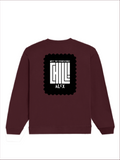 Oversized Sweatshirt | Roomy Relaxed Fit | 400 GSM Cotton Blend | Pre-Shrunk Drop Shoulder | Unisex Adult | Personalized | DTG | Modern | Coolness | Everyday | Relaxed | Effortless Energy - back - Maroon - mockup 2