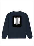 Oversized Sweatshirt | Roomy Relaxed Fit | 400 GSM Cotton Blend | Pre-Shrunk Drop Shoulder | Unisex Adult | Personalized | DTG | Modern | Coolness | Everyday | Relaxed | Effortless Energy - back - Navy Blue - mockup 2