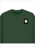 Oversized Sweatshirt | Roomy Relaxed Fit | 400 GSM Cotton Blend | Pre-Shrunk Drop Shoulder | Unisex Adult | Personalized | DTG | Modern | Coolness | Everyday | Relaxed | Effortless Energy - left pocket - Bottle Green - mockup 3