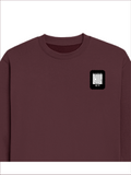 Oversized Sweatshirt | Roomy Relaxed Fit | 400 GSM Cotton Blend | Pre-Shrunk Drop Shoulder | Unisex Adult | Personalized | DTG | Modern | Coolness | Everyday | Relaxed | Effortless Energy - left pocket - Maroon - mockup 3