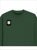 Oversized Sweatshirt | Roomy Relaxed Fit | 400 GSM Cotton Blend | Pre-Shrunk Drop Shoulder | Unisex Adult | Personalized | DTG | Modern | Coolness | Everyday | Relaxed | Effortless Energy - right pocket - Bottle Green - mockup 4