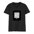 Male V Neck T-Shirt | Regular Fit | 180 GSM Bio-Washed Cotton | DTF Print | Double Stitched, Pre-Shrunk | Men | Personalized | DTF | Modern | Coolness | Everyday | Relaxed | Effortless Energy - front - Black - mockup 1