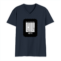 Male V Neck T-Shirt | Regular Fit | 180 GSM Bio-Washed Cotton | DTF Print | Double Stitched, Pre-Shrunk | Men | Personalized | DTF | Modern | Coolness | Everyday | Relaxed | Effortless Energy - front - Navy Blue - mockup 1