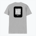 Male V Neck T-Shirt | Regular Fit | 180 GSM Bio-Washed Cotton | DTF Print | Double Stitched, Pre-Shrunk | Men | Personalized | DTF | Modern | Coolness | Everyday | Relaxed | Effortless Energy - back - Grey Melange - mockup 2