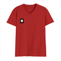 Male V Neck T-Shirt | Regular Fit | 180 GSM Bio-Washed Cotton | DTF Print | Double Stitched, Pre-Shrunk | Men | Personalized | DTF | Modern | Coolness | Everyday | Relaxed | Effortless Energy - right pocket - Red - mockup 4
