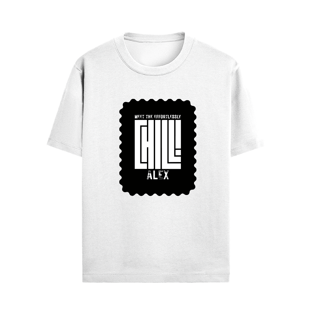 Male Standard Crew T-Shirt | Regular Fit | 100% Cotton DTF Print | Soft, Durable | Men | Personalized | DTF | Modern | Coolness | Everyday | Relaxed | Effortless Energy - front - White - mockup 1