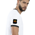 Ringer T-shirt | Unisex | DTG Print | Contrast Trim | Men's, Women's | Personalized | DTG | Bold Typography | Affirmations | Daily Inspiration | Everyday | Encouraging | Make Today Great - right sleeve - Black White - mockup 6