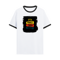 Ringer T-shirt | Unisex Regular Fit | 100% Cotton DTF/DTG | Contrast Rib Neck Bio Washed Pre-Shrunk | Adults | Personalized | DTF | Bold Typography | Affirmations | Daily Inspiration | Everyday | Encouraging | Make Today Great - front - Black White - mockup 1