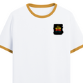 Ringer T-shirt | Unisex Regular Fit | 100% Cotton DTF/DTG | Contrast Rib Neck Bio Washed Pre-Shrunk | Adults | Personalized | DTF | Bold Typography | Affirmations | Daily Inspiration | Everyday | Encouraging | Make Today Great - left pocket - Mustard yellow off white - mockup 3