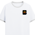 Ringer T-shirt | Unisex Regular Fit | 100% Cotton DTF/DTG | Contrast Rib Neck Bio Washed Pre-Shrunk | Adults | Personalized | DTF | Bold Typography | Affirmations | Daily Inspiration | Everyday | Encouraging | Make Today Great - left pocket - White Black - mockup 3