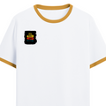 Ringer T-shirt | Unisex Regular Fit | 100% Cotton DTF/DTG | Contrast Rib Neck Bio Washed Pre-Shrunk | Adults | Personalized | DTF | Bold Typography | Affirmations | Daily Inspiration | Everyday | Encouraging | Make Today Great - right pocket - Mustard yellow off white - mockup 4