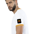 Ringer T-shirt | Unisex Regular Fit | 100% Cotton DTF/DTG | Contrast Rib Neck Bio Washed Pre-Shrunk | Adults | Personalized | DTF | Bold Typography | Affirmations | Daily Inspiration | Everyday | Encouraging | Make Today Great - left sleeve - Mustard yellow off white - mockup 5